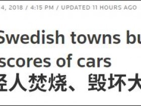 【蜗牛扑克】瑞典近百辆车被一夜点燃 中国使馆发安全提醒(图)