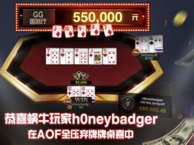 恭喜蜗牛玩家h0neybadger在AOF全压弃牌桌喜中550000元奖金