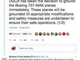 【蜗牛棋牌】印度民航总局宣布禁飞波音737-8型客机