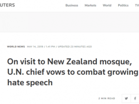 【蜗牛棋牌】联合国秘书长访新西兰清真寺 誓言打击仇恨言论