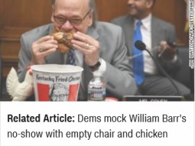 【蜗牛棋牌】美议员互传炸鸡还把玩具鸡放空位上 这是讽刺谁？