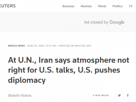 【蜗牛棋牌】伊朗常驻联合国代表：伊美关系“非常危险”