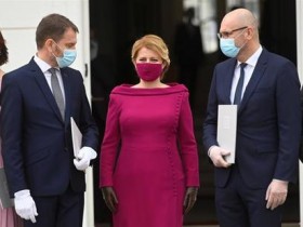 【蜗牛棋牌】斯洛伐克新政府宣誓就职 所有内阁成员均佩戴口罩