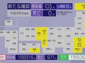 【蜗牛棋牌】日本新增103例新冠肺炎确诊病例 累计18315例