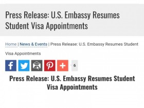 【蜗牛棋牌】美国驻缅甸使馆重启留学签证申请