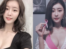 【蜗牛棋牌】粉紅力量太強大!「雪白美乳」配粉紅絲帶,邊看正妹邊做公益也不吃虧!