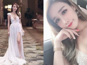 【蜗牛棋牌】正妹Jennifer穿上禮服「胸器逼人」,惹火深溝忍不住讓人狂瞄!
