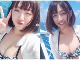 【蜗牛棋牌】好暈！正妹關島放送「巨無霸美乳」，比YA時「胸前超大包」的！