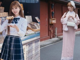 【蜗牛棋牌】氣質正妹「凱蒂老師」遊東京完美融入當地!化身JK青春又甜美!