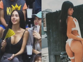 【蜗牛棋牌】新莊籃球比賽場邊爆乳美女引起關注 原來是翹臀女王李尾巴