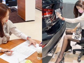 【蜗牛棋牌】BMW「美腿業務代表」透膚黑絲襪超性感 網友:揪團賞車了