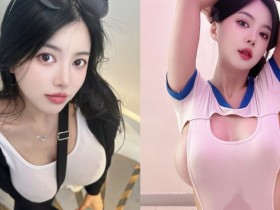 【蜗牛棋牌】來自南韓的大歐派!氣質正妹「背帶卡溝」好害羞,想不到平常穿衣尺度更辣