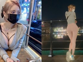 【蜗牛棋牌】天菜級正妹湖邊夜跑,「緊身褲蜜桃臀」背影超殺!沒想到正面也好辣又好兇啊~