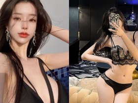 【蜗牛棋牌】美豔老闆娘「最愛穿黑色內衣」,「爆乳曲線」充滿神秘誘惑力!