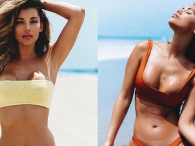 【蜗牛棋牌】辣!狂野妹「渾圓雙乳球」快擠出比基尼 裸身貼膠性感的不要不要der