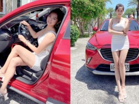 【蜗牛棋牌】167 cm 羽球正妹「萱萱」化身一日車模!「修長美腿」讓人心動