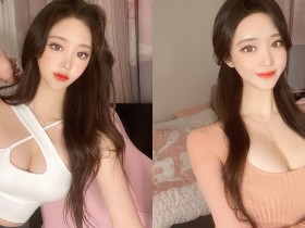 【蜗牛棋牌】美胸正妹「上圍很兇腰又細長」,「火辣的車頭燈」太極品了!