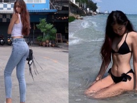 【蜗牛棋牌】超強「逆天長腿妹」腿長100cm!骨感纖細比例超優,根本超模曲線!