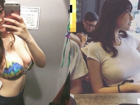 【蜗牛棋牌】安捏母湯~「白衣爆乳正妹」試衣間換裝好誘人,「渾圓碗公奶」比基尼快要hold不住啦~