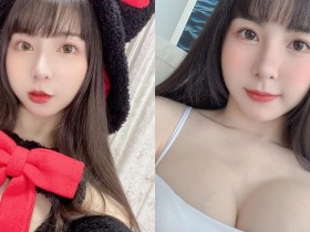 【蜗牛棋牌】超童顏巨乳正妹「Tiny」,細肩帶裝「畫面好爆乳」!