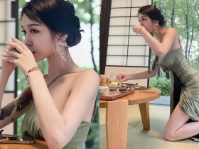 【蜗牛棋牌】西湖龍井驚見「氣質正妹」優雅品茶,連身長裙擋不住「前凸後翹S曲線」!