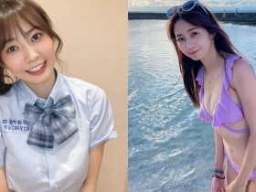【蜗牛棋牌】「啦啦隊正妹」綠島玩水太可愛!荷葉邊比基尼秀「白嫩雪乳」,看過都想被她加油!