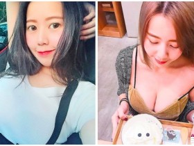 【蜗牛棋牌】超兇正妹「爆奶吃冰」,超邪惡俯視角度,讓隔壁客人都暈了!