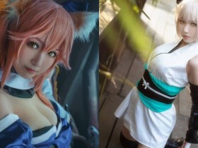 【蜗牛棋牌】造型百變cosplay美少女「肉宅RouZhai」真的好有肉 自拍分享真實乳量~