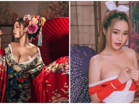 【蜗牛棋牌】南半球女王「金瑀恩」化身性感花魁!爆乳身材完美展現,還外加不知火舞特別造型!