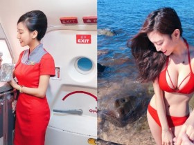 【蜗牛棋牌】「氣質空服員」褪下保守制服竟是巨乳身材!海邊大曬白嫩渾圓奶球!