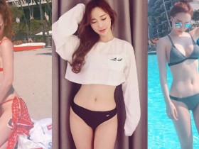 【蜗牛棋牌】妹子三點式比基尼大露「可愛圓乳」!又白又嫩兩粒肉包子,眼睛大吃冰淇淋!