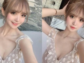 【蜗牛棋牌】甜心妹子穿點點洋裝「雪乳現形」,飽滿胸型弧度太養眼!