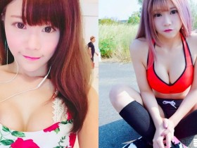 【蜗牛棋牌】奶妹大街上「解放乳球」,脫到剩「爆奶運動裝」,低胸視角好熱好養眼呀!