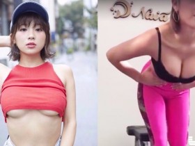 【蜗牛棋牌】這根本「巨砲凶器」!正妹胸前負重H級壺鈴嬌喘不停!影片音量注意…