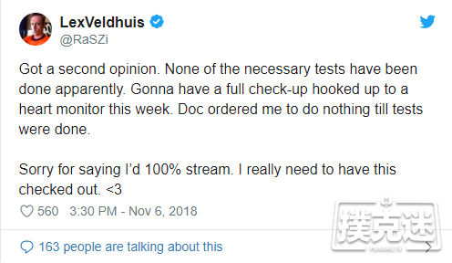 Lex "RaSZi" Veldhuis终于回归Twitch直播