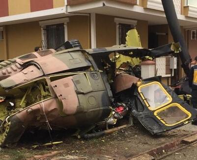 土耳其一架军用直升机在居民区坠毁 致4人死亡