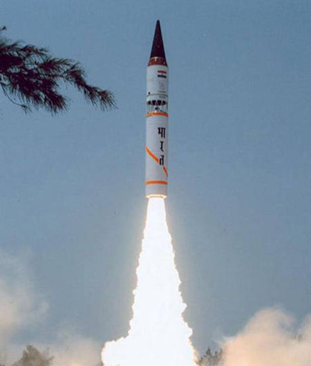 印度烈火-5号导弹第7度试射 号称射程涵盖全中国