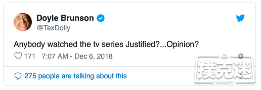 Doyle Brunson接到警探奇怪电话，说有人告他威胁恐吓