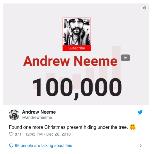 蜗牛棋牌主播Andrew Neeme YouTube订阅人数突破10万！