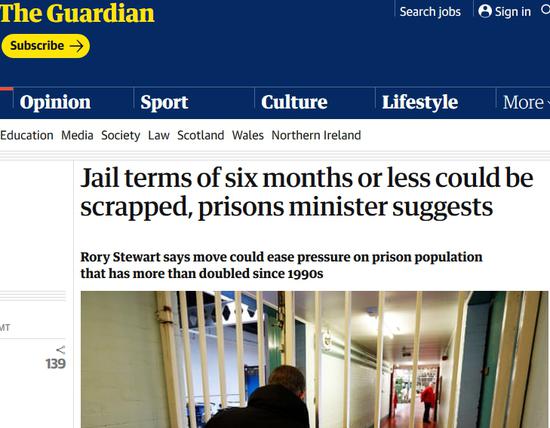 英国考虑半年刑期嫌犯不坐牢 每年或少拘押3万人
