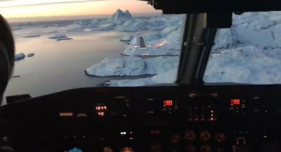 穿越到星战？客机降落格陵兰冰雪跑道视频引热议