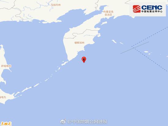 千岛群岛发生6.1级地震 震源深度10千米