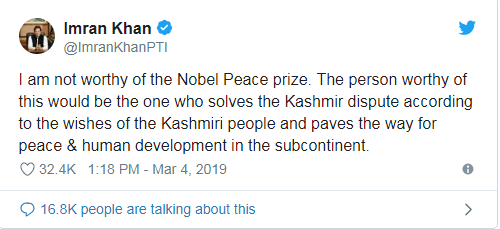 巴基斯坦欲提名总理获诺贝尔和平奖 本人：我不配