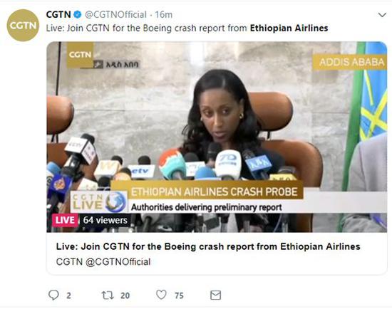 埃航空难报告公布 埃塞俄比亚交通部给出四个说法