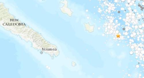 法属新喀里多尼亚海域发生5级地震 震源深10公里