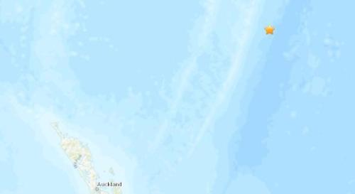 新西兰北部海域发生5.3级地震 震源深度35公里