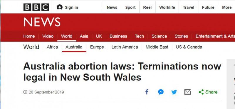 澳大利亚最后一州存在119年堕胎禁令终结