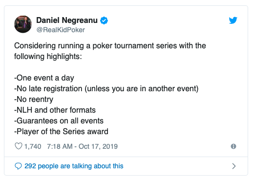 Daniel Negreanu有意推出全新蜗牛棋牌系列赛