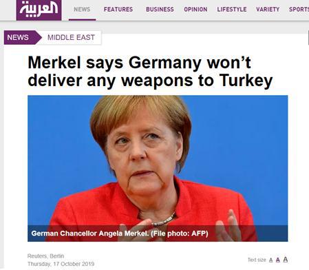 【蜗牛棋牌】默克尔:当前形势下 德不会向土耳其提供任何武器