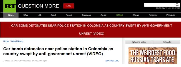 哥伦比亚1警局附近汽车炸弹爆炸 至少2名警察死亡